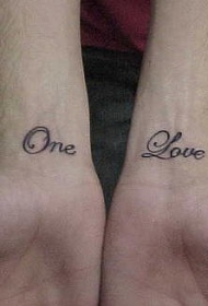 情侣手腕英文字母纹身图片