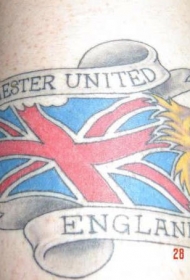 手臂彩色英格兰球迷纹身图案