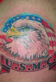 肩部彩色美国战队超级爱国的纹身图案