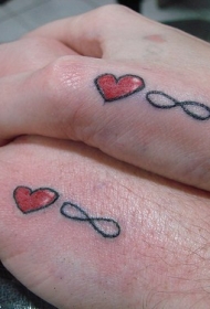 情侣彩色无限爱符号纹身图案