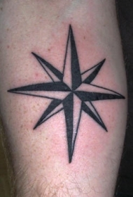手臂黑色星星标志纹身图案