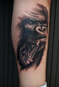 可怕的黑色墨水大猩猩纹身图片