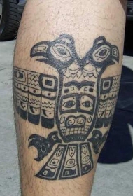 腿部黑色滑稽的壁画像部落纹身图片