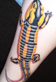 手臂彩色逼真的蜥蜴纹身图案