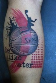 PS图象处理软件风格的彩色篮球主题纹身