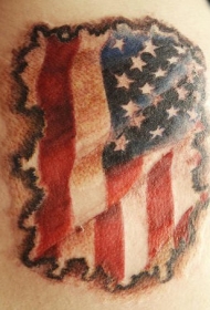 肩部彩色爱国美国国家纹身图片