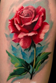 手臂水彩画的玫瑰纹身图案