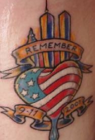 手臂彩色美国爱国者图标纹身图片