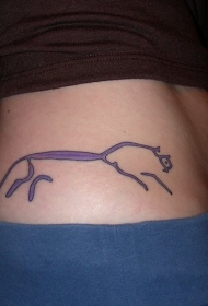 腰部彩色简约的马纹身图案