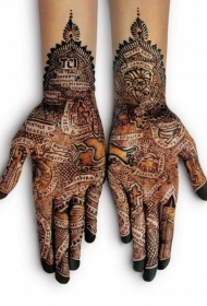 手部宗教指甲花纹身图案