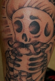 手臂棕色墨西哥骨架纹身图案