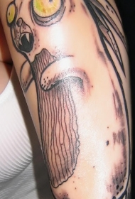 手臂上的僵尸兔纹身图案