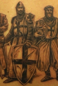 基督教的十字军战士纹身图案
