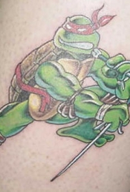 彩色忍者神龟纹身图片
