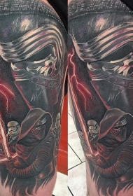 腿部星球大战西斯纹身图案