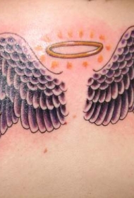 彩色天使翅膀纹身图案