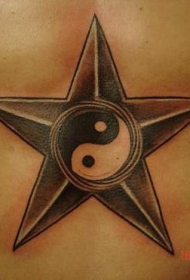五角星阴阳八卦纹身图案