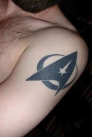 手臂黑色星际旅行标志纹身图案
