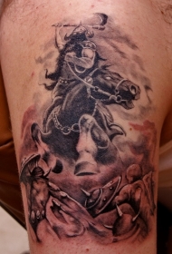 马背可怕战士纹身图案