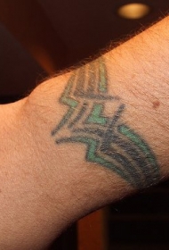 彩色花纹的手腕纹身