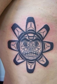 玛雅部落太阳符号纹身图案