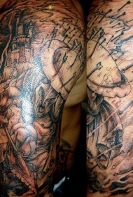 手臂战士战斗纹身图案