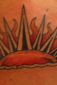 彩色火焰夕阳色纹身图片