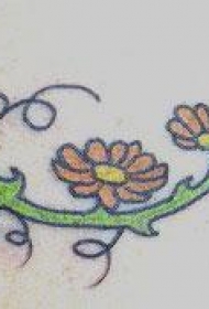 彩色花朵小清新纹身图案
