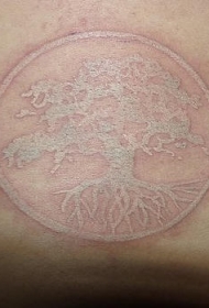 白色树木纹身图案