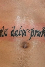 腹部英文字母花体纹身图案