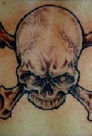 骷髅与交叉的纹身图案