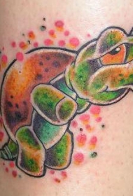 手臂彩色小乌龟纹身图案