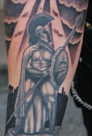 手臂希腊战士纹身图案