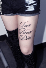 大腿个性酷炫的英文纹身图案