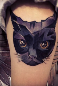 女生手臂猫咪头纹身图案