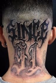 15款黑色象征自由纹身花体英文字纹身手字母图案