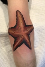 手臂肘部上的大海星纹身