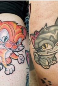 可爱的彩色纹身动物小猫纹身卡通纹身小图片