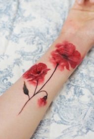 手臂好看的花蕊彩绘纹身图案