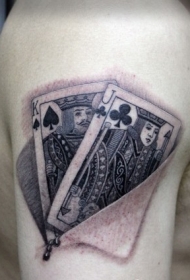 男士手臂个性扑克牌纹身图案