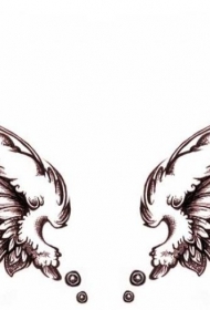 黑色的素描风格羽毛大型天使翅膀纹身手稿+++天使,恶魔翅膀,手稿,手稿素材,羽毛,翅膀,黑色,素描