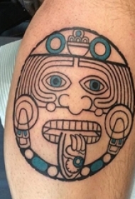 神秘的黑色几何线条玛雅部落图腾纹身图案