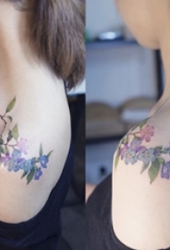 女生彩绘纹身技巧小清新植物纹身文艺花朵纹身图案