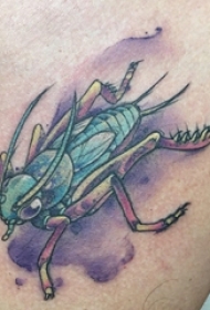 百乐动物纹身 男生胸部彩色的蟋蟀纹身图片