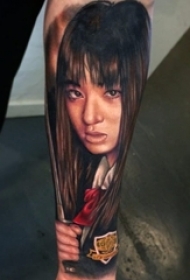 多款创意精美的日本经典女生肖像纹身图案