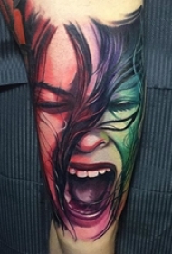 多款手臂上彩绘水彩素描描绘的创意霸气花臂纹身图案
