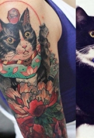小猫咪纹身 女生手臂上小猫咪纹身图片