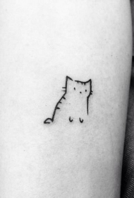 简约可爱的手臂猫咪纹身图片