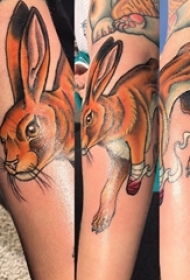 兔子纹身图案 女生手臂上可爱纹身兔子纹身图案