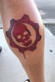 骷髅纹身 男生小腿上骷髅纹身霸气图片